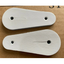 Silver Cross Sun Canopy Fobs White Leather x2